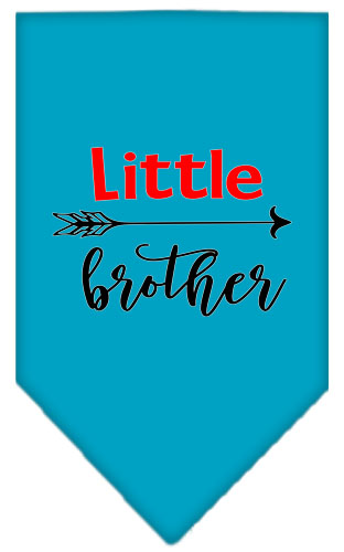 Little Brother Screen Print Bandana Turquoise Small